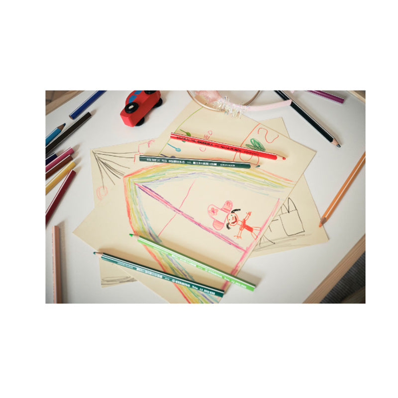 Creioane colorate Stabilo Trio® thick, 4.2 mm, 24 culori / set, etui carton