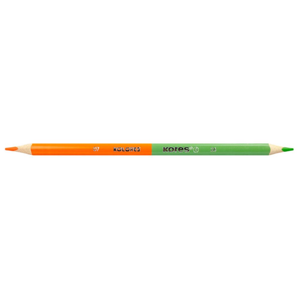 Creioane colorate Kores Kolores Duo, 3 mm, triunghiulare, 12 bucati / set, ascutitoare
