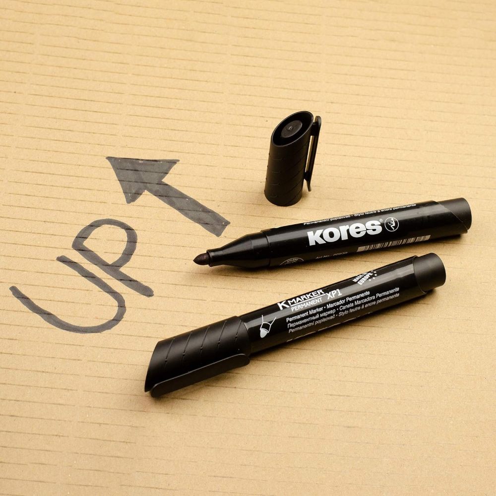 Marker permanent Kores XP 1, varf rotund, 3 mm, negru