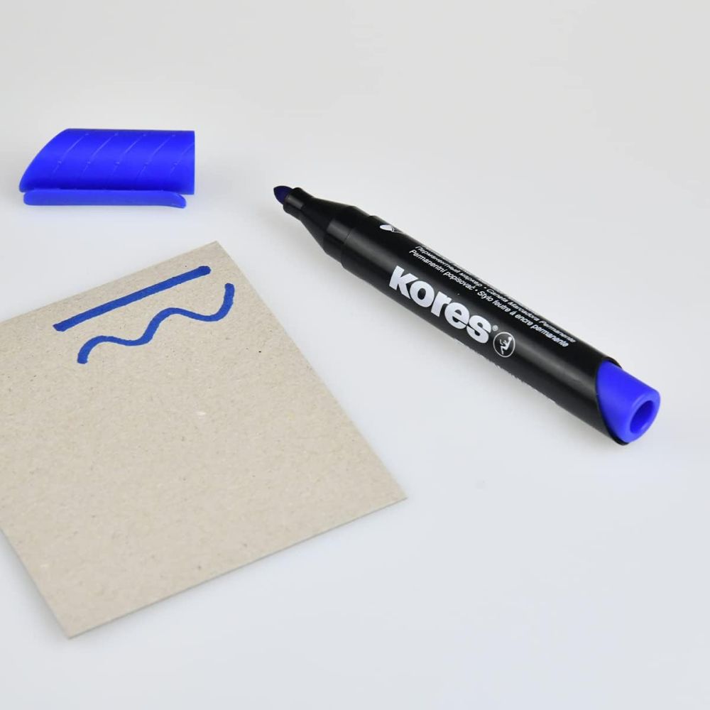 Marker permanent Kores XP 1, varf rotund, 3 mm, albastru
