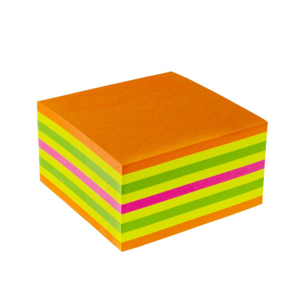 Cub notite adezive Kores Summer, 50 x 50 mm, 400 file, 4 culori neon asortate