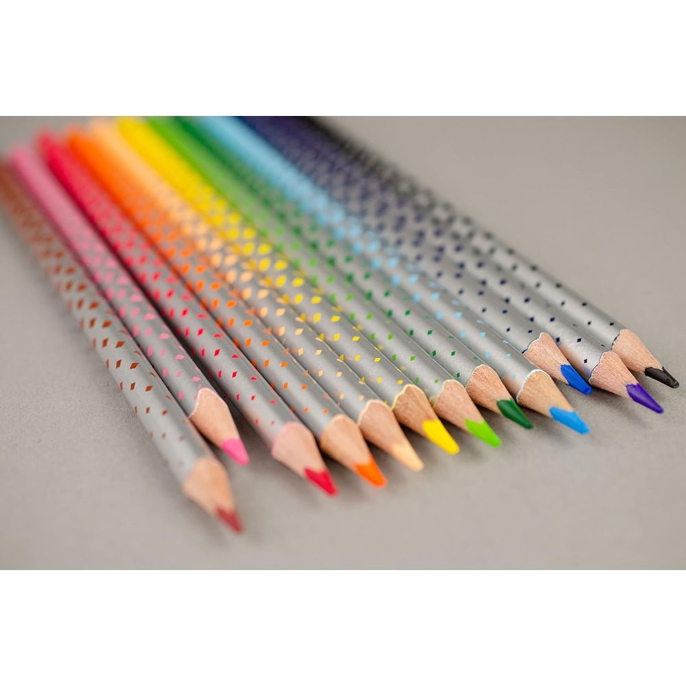 Creioane colorate Kores Magik, 3 mm, triunghiulare, 12 bucati / set, cu mina care se sterge, 1 radiera speciala
