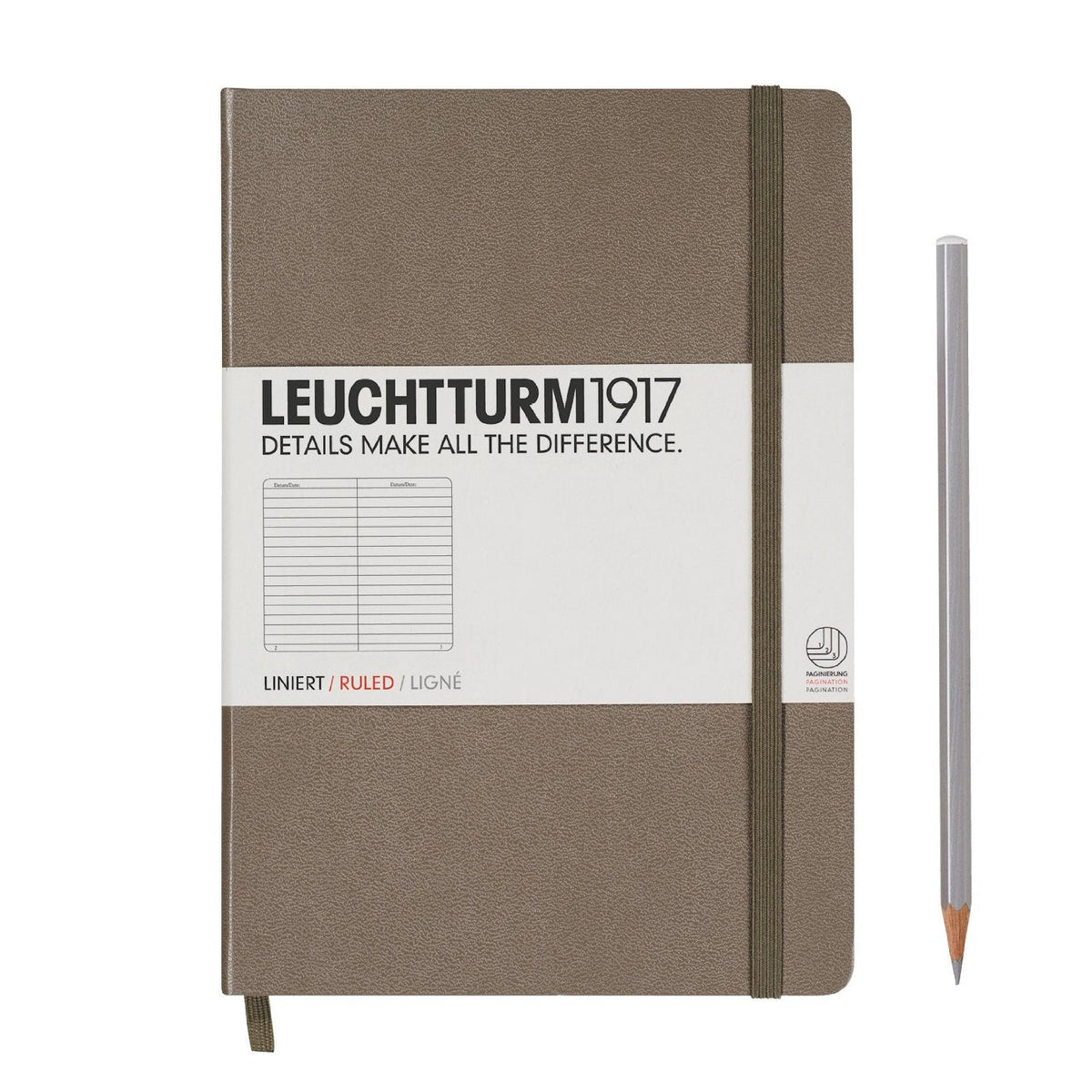 Caiet Leuchtturm1917 Medium, A5, cartonat, 251 pagini, dictando, gri inchis