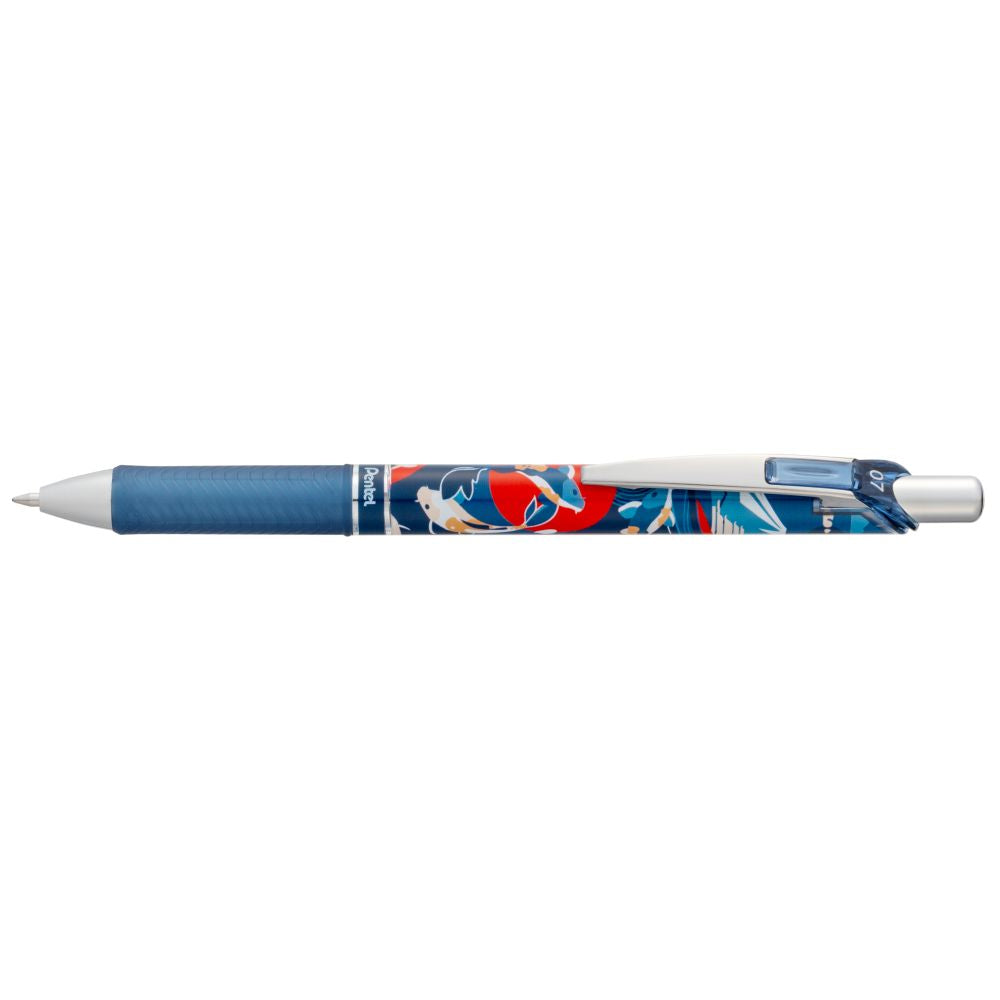 Roller cu gel Pentel EnerGel Nature, 0.7 mm, cu mecanism, albastru, Koii