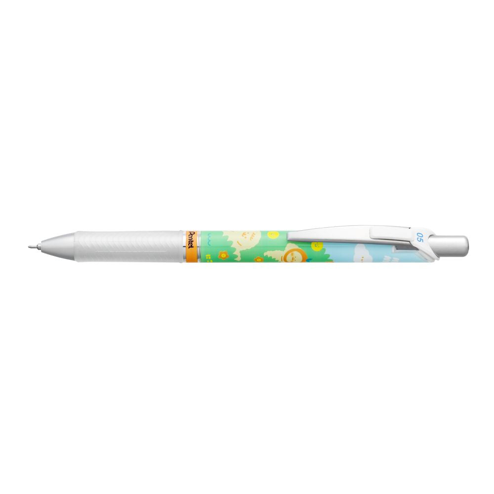 Roller cu gel Pentel EnerGel Kawaii, 0.5 mm, cu mecanism, albastru, Niko-Niko