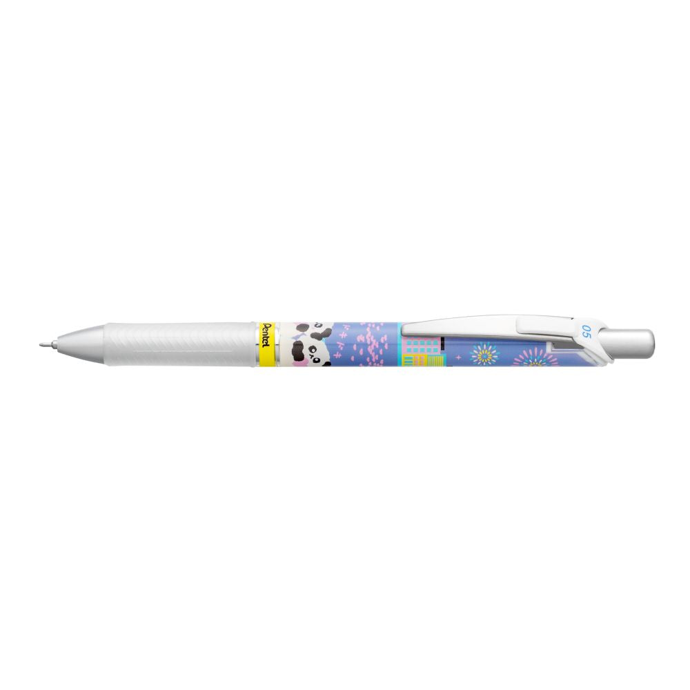 Roller cu gel Pentel EnerGel Kawaii, 0.5 mm, cu mecanism, albastru, Doki-Doki