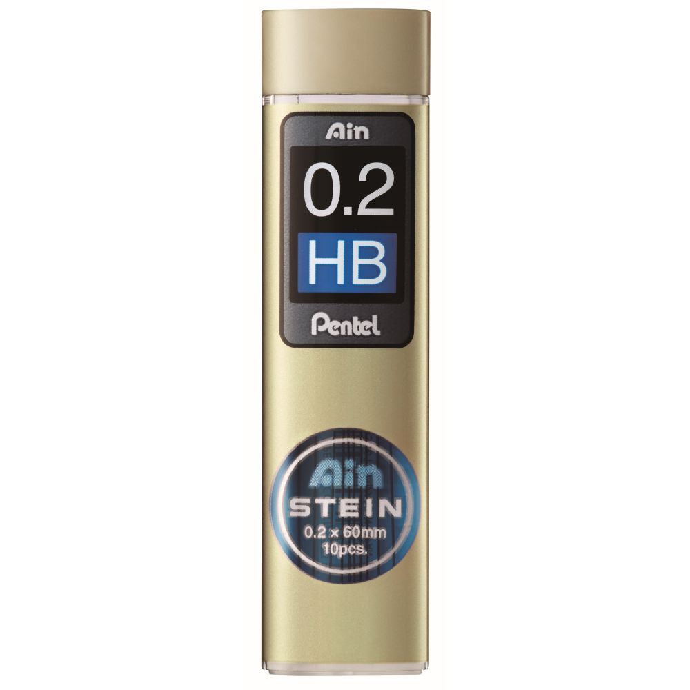 Mine creion mecanic Pentel Ain Stein, 0.2 mm, HB, 10 bucati / set