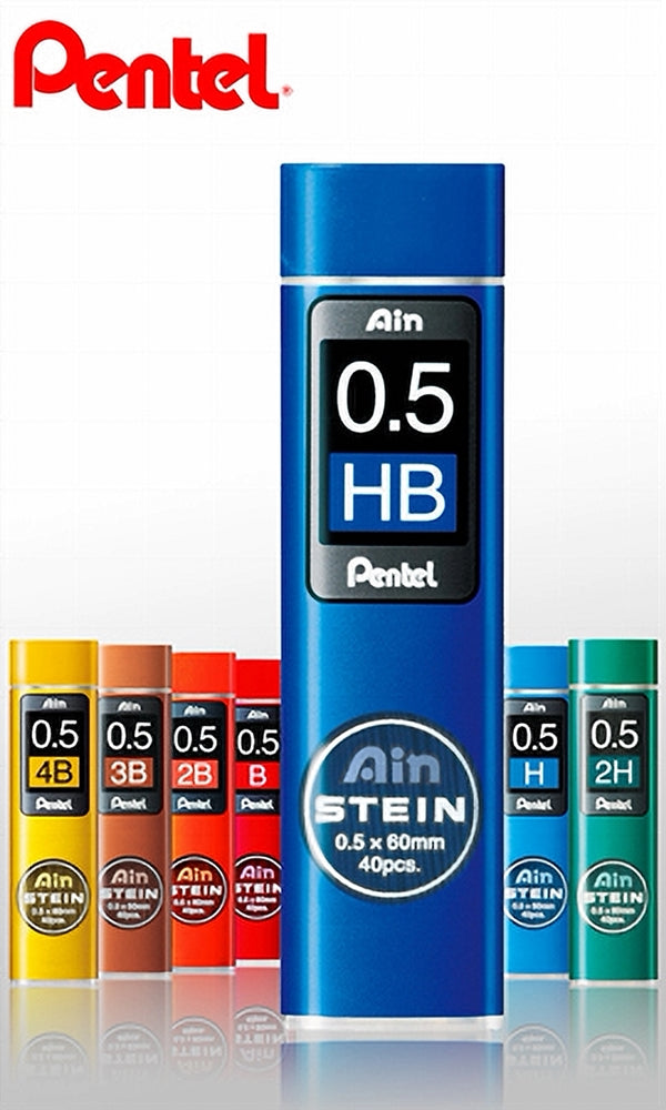 Mine creion mecanic Pentel Ain Stein, 0.5 mm, HB, 40 bucati / set