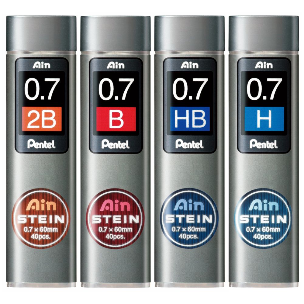 Mine creion mecanic Pentel Ain Stein, 0.7 mm, HB, 40 bucati / set