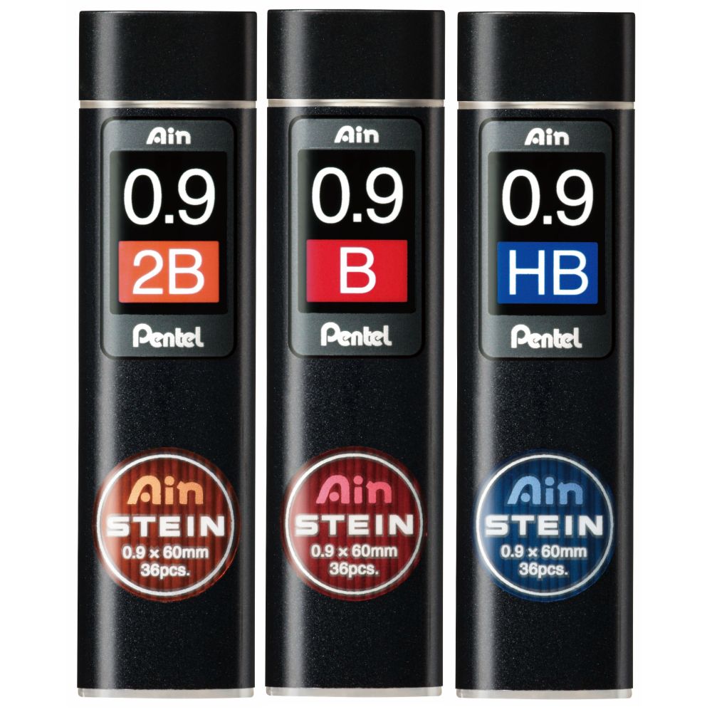 Mine creion mecanic Pentel Ain Stein, 0.9 mm, HB, 36 bucati / set
