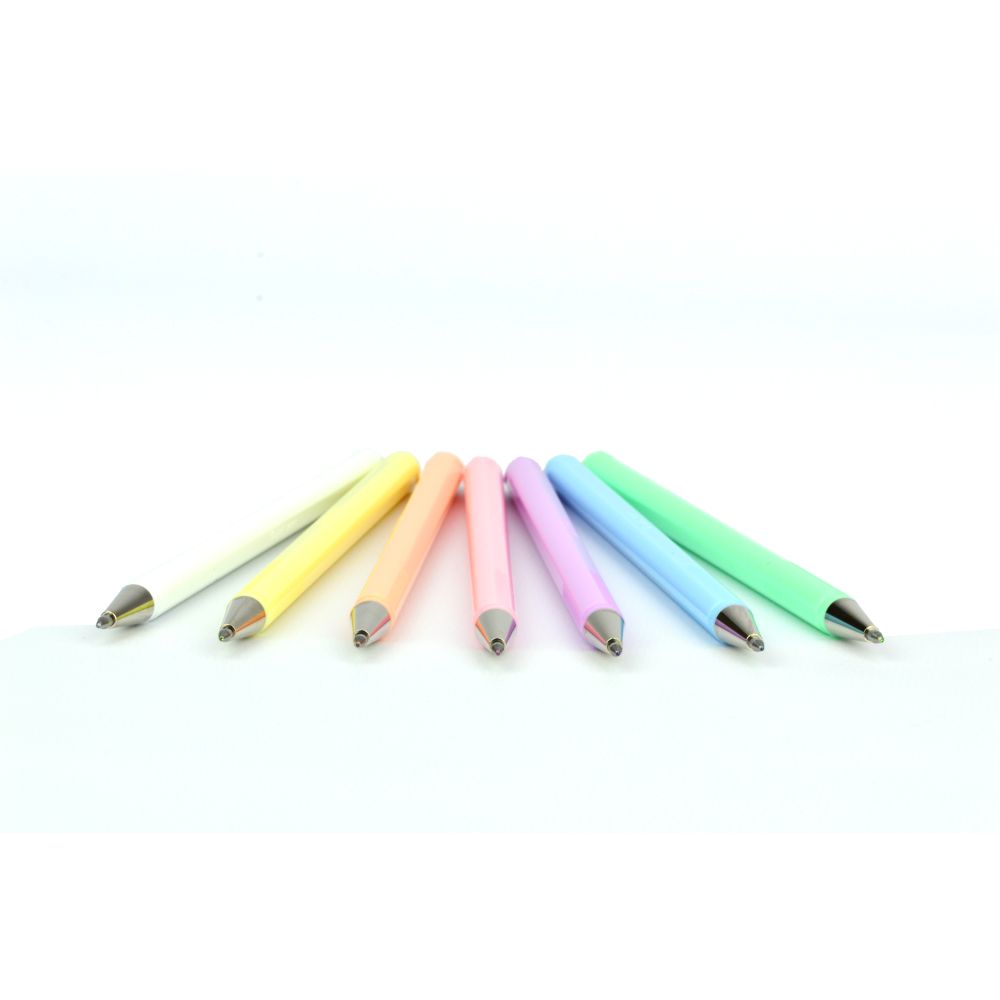 Roller cu gel Pentel Hybrid Milky, 0.8 mm, fara mecanism, galben pastel
