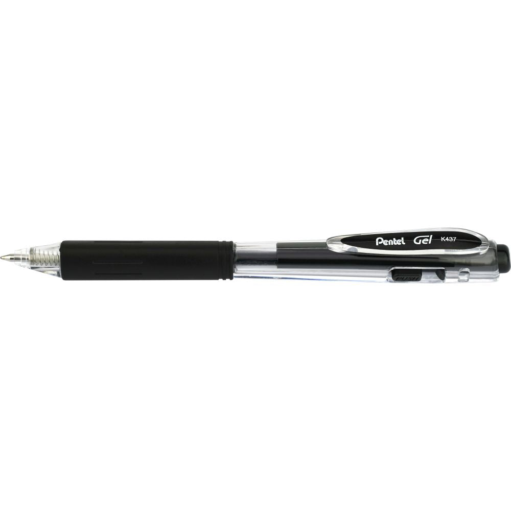 Roller cu gel Pentel Wow!Gel, 0.7 mm, cu mecanism, negru