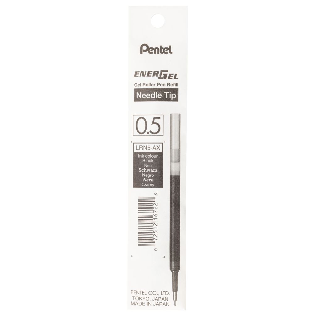 Rezerva gel roller Pentel EnerGel, 0.5 mm, negru