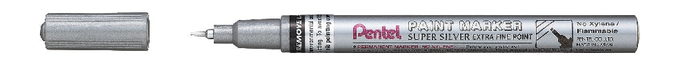 Marker permanent Pentel Paint Marker MFP10, 1 mm, cu vopsea, argintiu