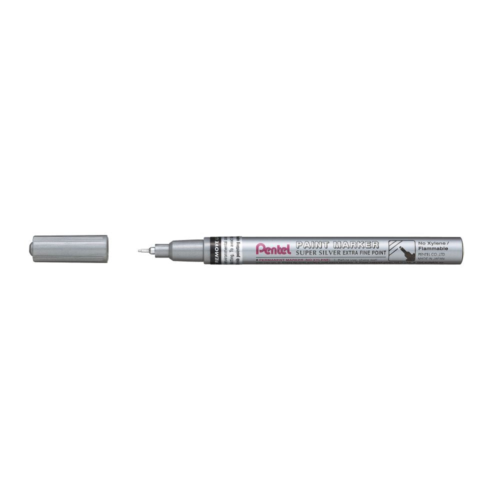 Marker permanent Pentel Paint Marker MFP10, 1 mm, cu vopsea, argintiu