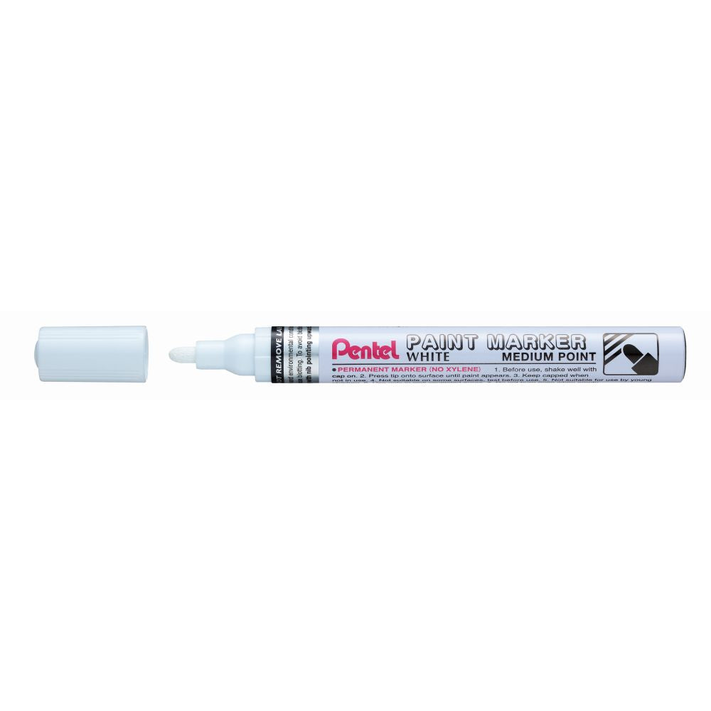 Marker permanent Pentel Paint Marker MMP10, 4.5 mm, cu vopsea, alb