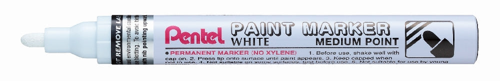 Marker permanent Pentel Paint Marker MMP10, 4.5 mm, cu vopsea, alb