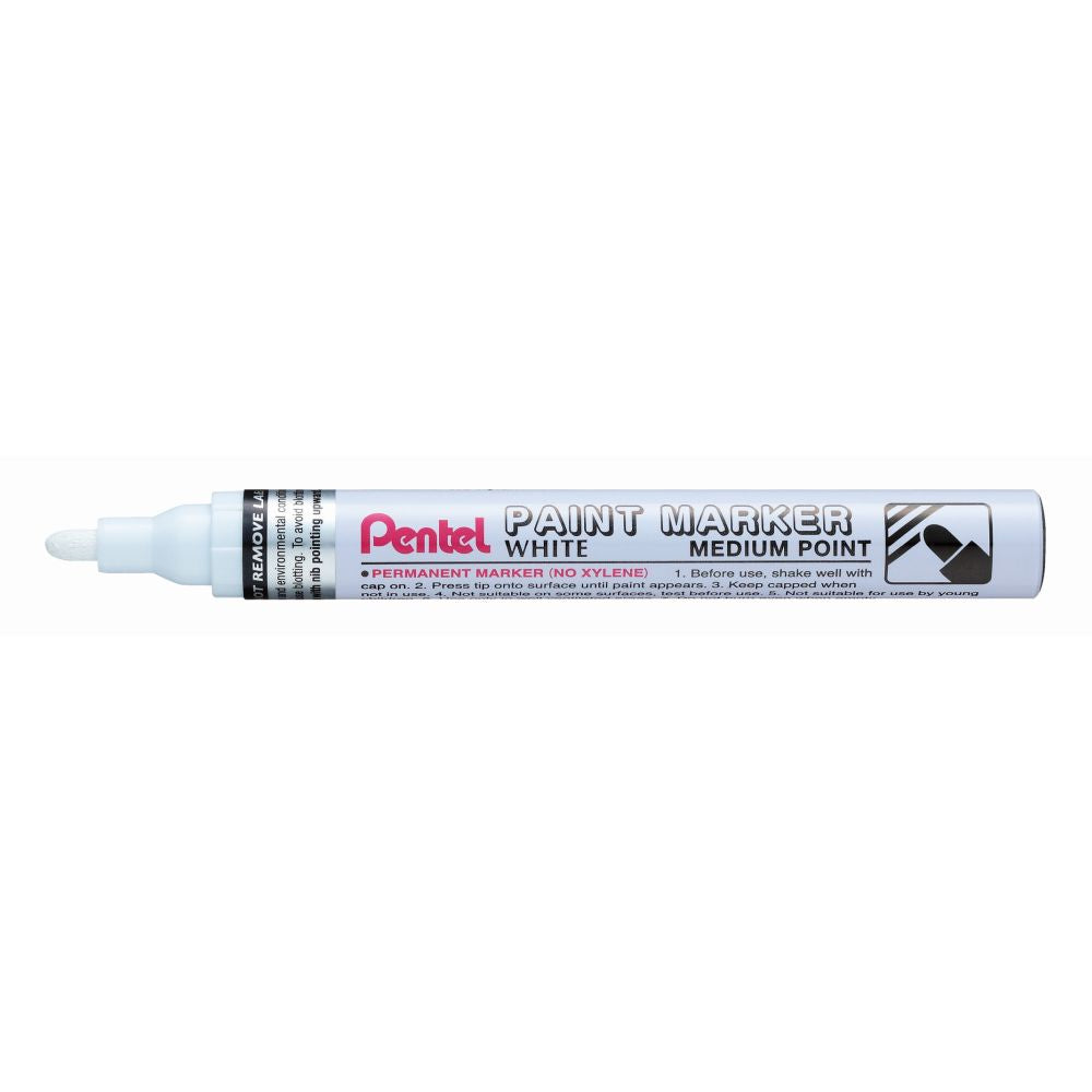 Marker permanent Pentel Paint Marker MMP10, 4.5 mm, cu vopsea, alb