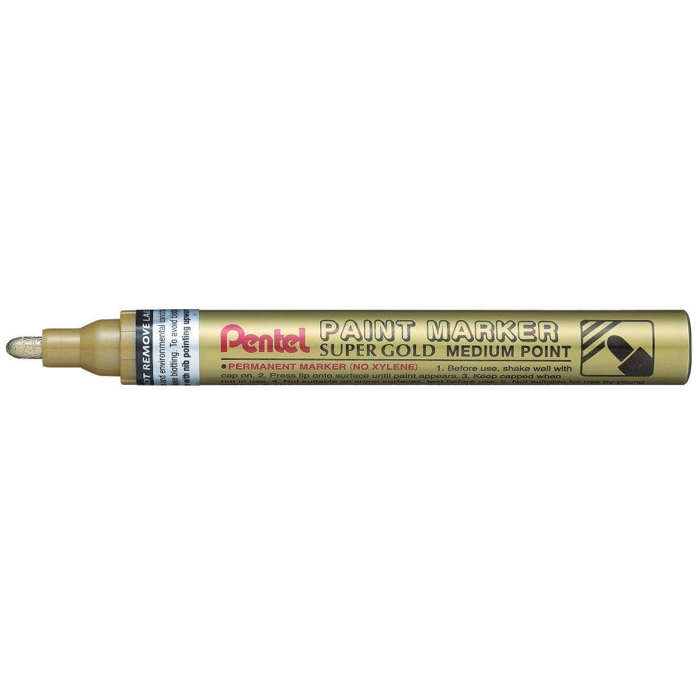 Marker permanent Pentel Paint Marker MMP10, 4.5 mm, cu vopsea, auriu