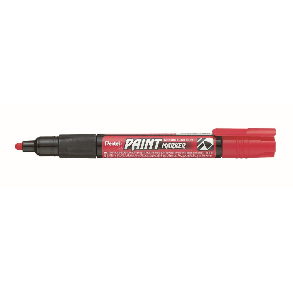 Marker permanent Pentel Paint Marker MMP20, 4 mm, cu vopsea, rosu