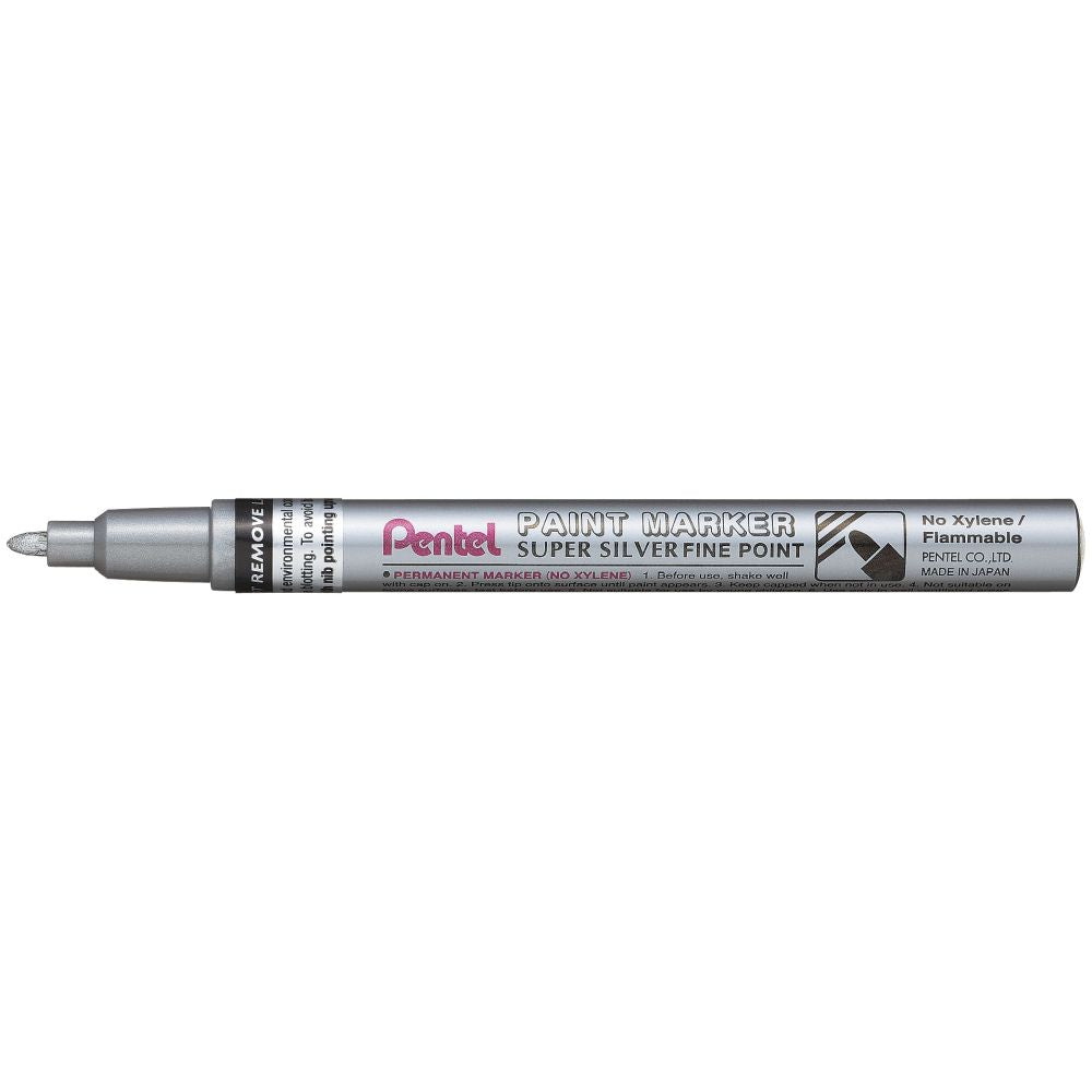 Marker permanent Pentel Paint Marker MSP10, 2.9 mm, cu vopsea, argintiu