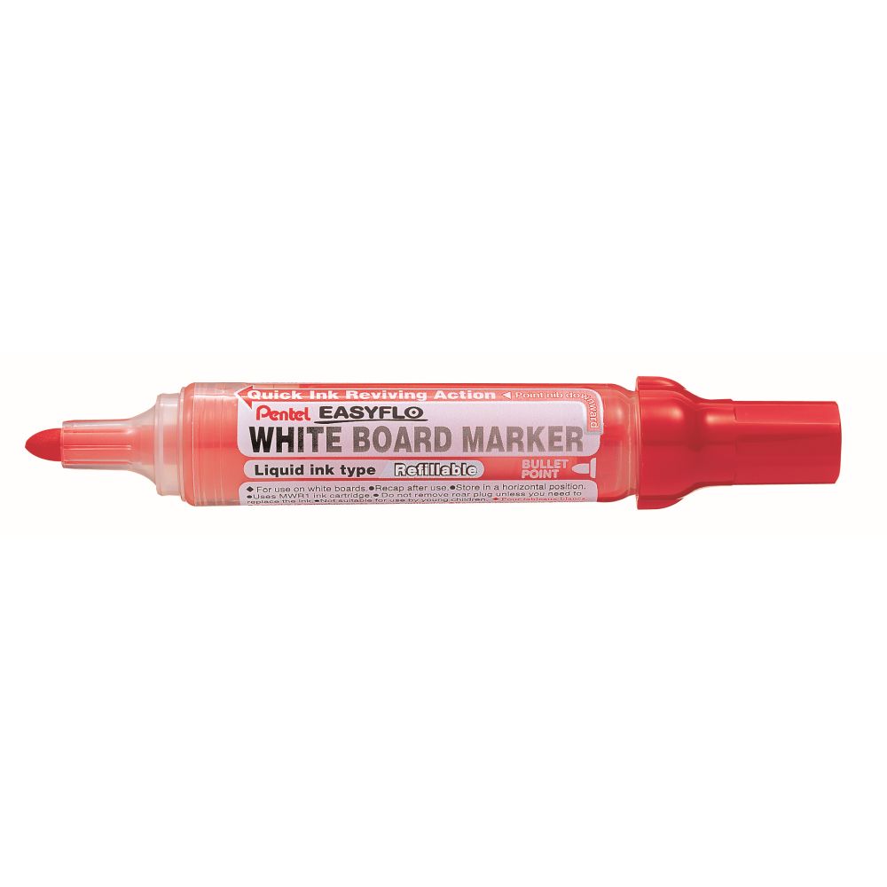Marker pentru tabla Pentel EasyFlo MW50M, varf rotund, 6 mm, rosu