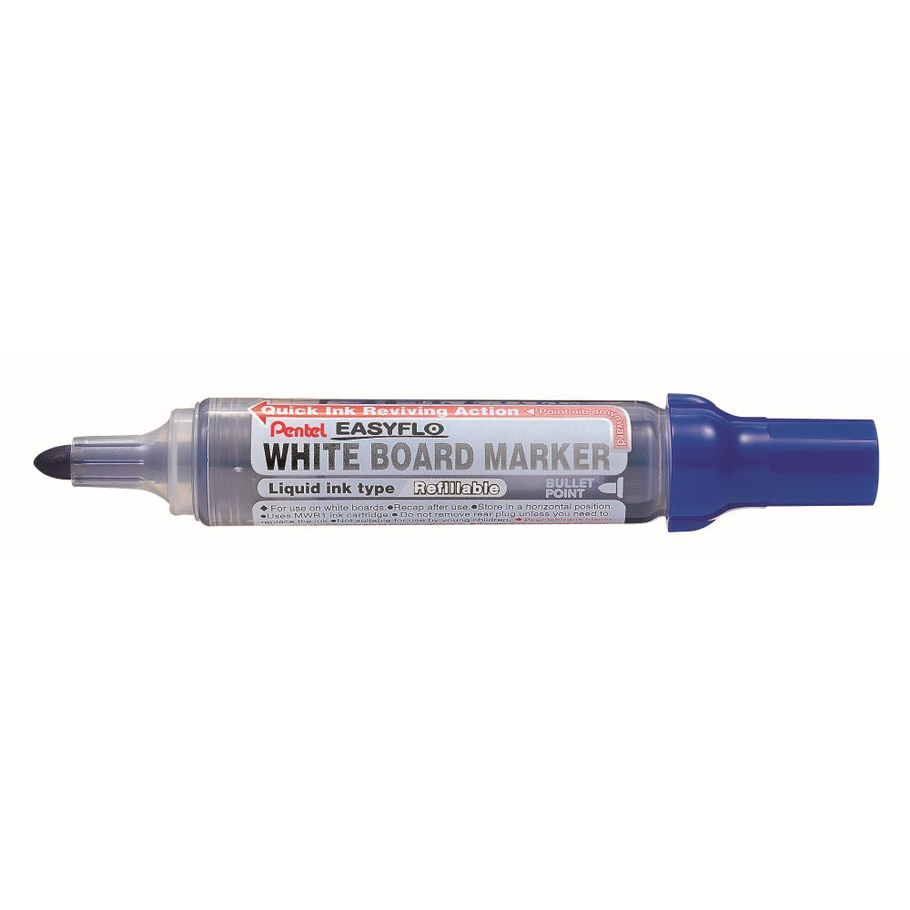 Marker pentru tabla Pentel EasyFlo MW50M, varf rotund, 6 mm, albastru