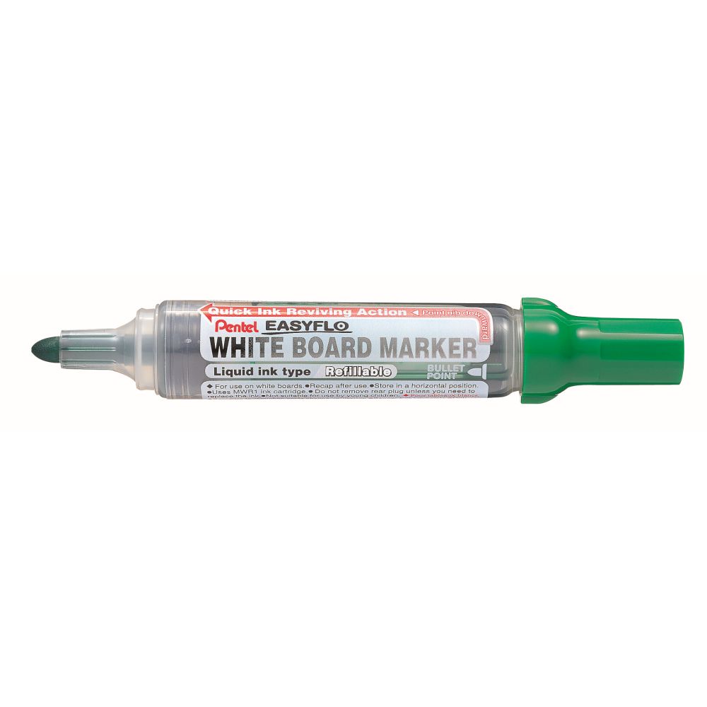Marker pentru tabla Pentel EasyFlo MW50M, varf rotund, 6 mm, verde