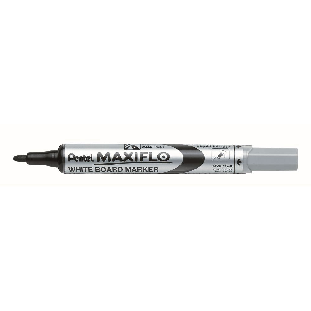Marker pentru tabla Pentel MaxiFlo MWL5S, varf rotund, 4 mm, negru