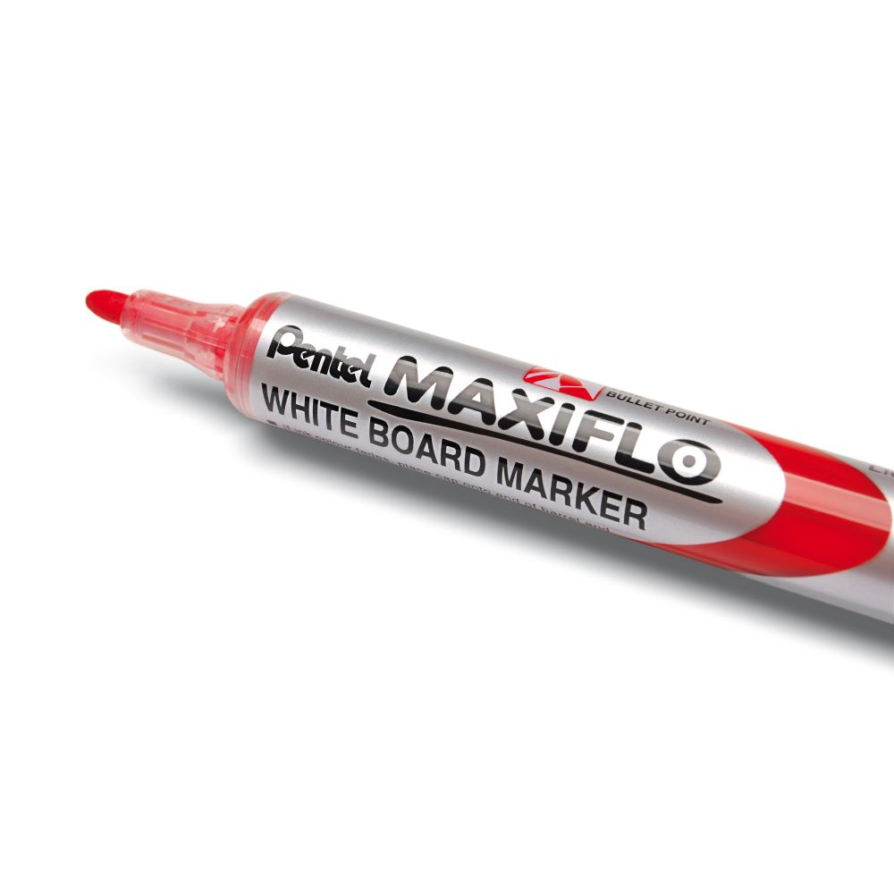 Marker pentru tabla Pentel MaxiFlo MWL5S, varf rotund, 4 mm, rosu
