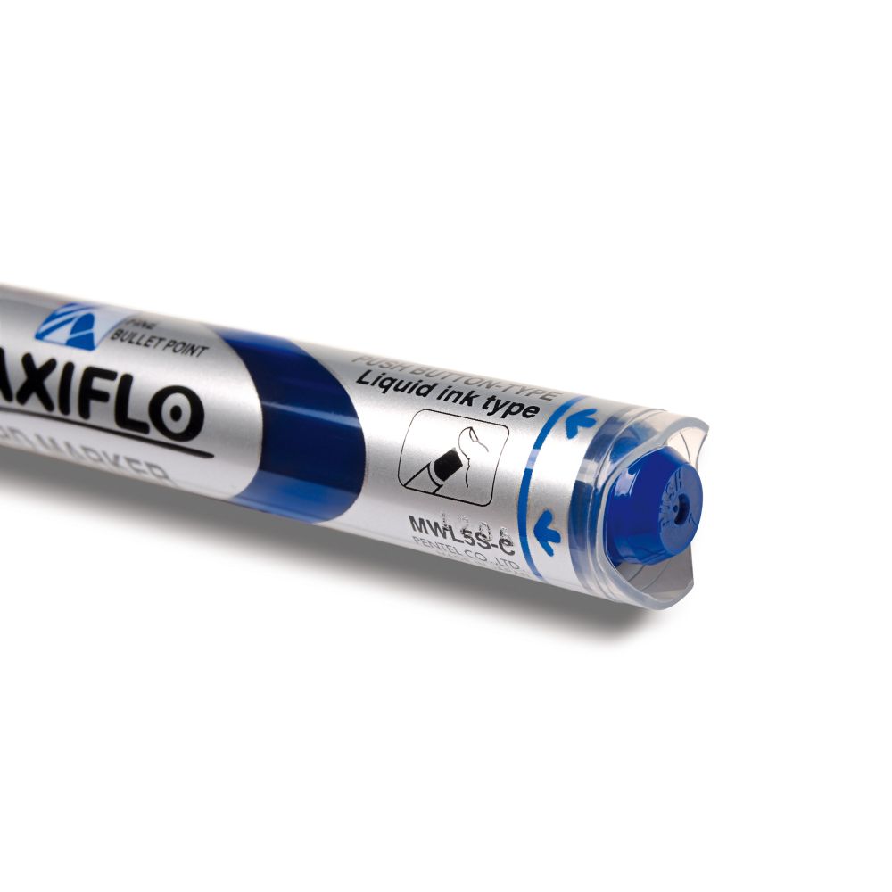 Marker pentru tabla Pentel MaxiFlo MWL5S, varf rotund, 4 mm, albastru