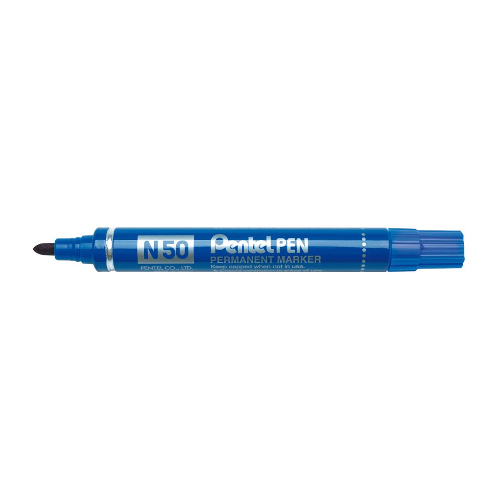 Marker permanent Pentel Pen N50, varf rotund, 4.3 mm, albastru