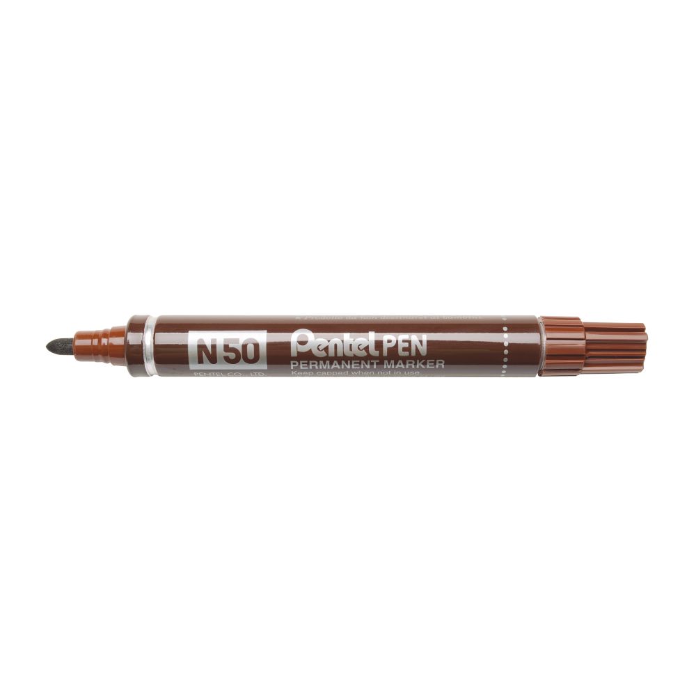 Marker permanent Pentel Pen N50, varf rotund, 4.3 mm, maro