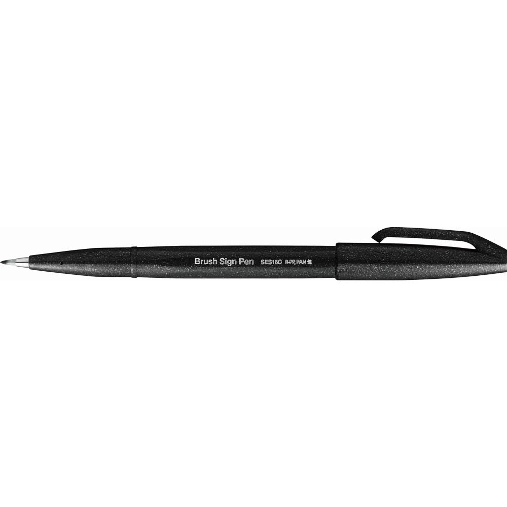 Carioca Pentel Brush Sign Pen, varf flexibil, neagra