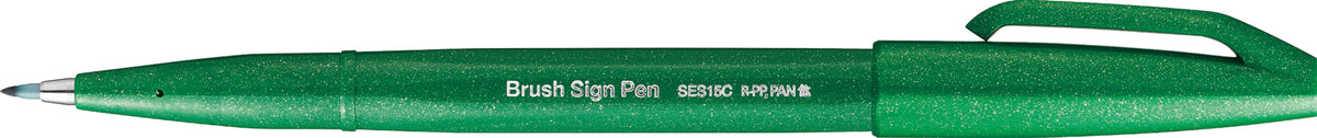 Carioca Pentel Brush Sign Pen, varf flexibil, verde