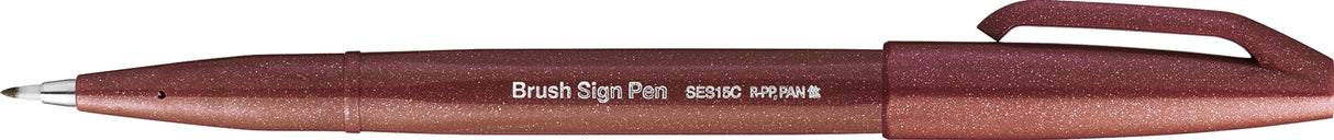 Carioca Pentel Brush Sign Pen, varf flexibil, maro
