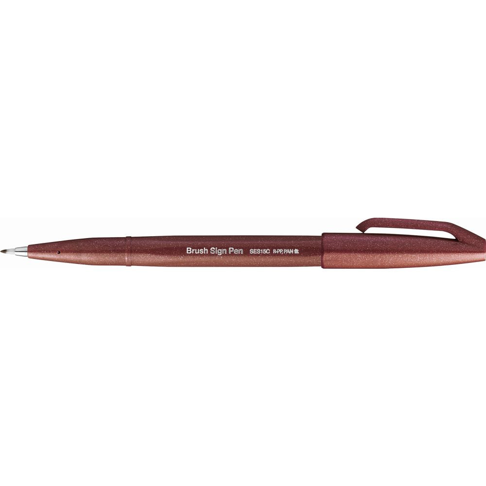Carioca Pentel Brush Sign Pen, varf flexibil, maro