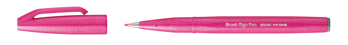 Carioca Pentel Brush Sign Pen, varf flexibil, roz