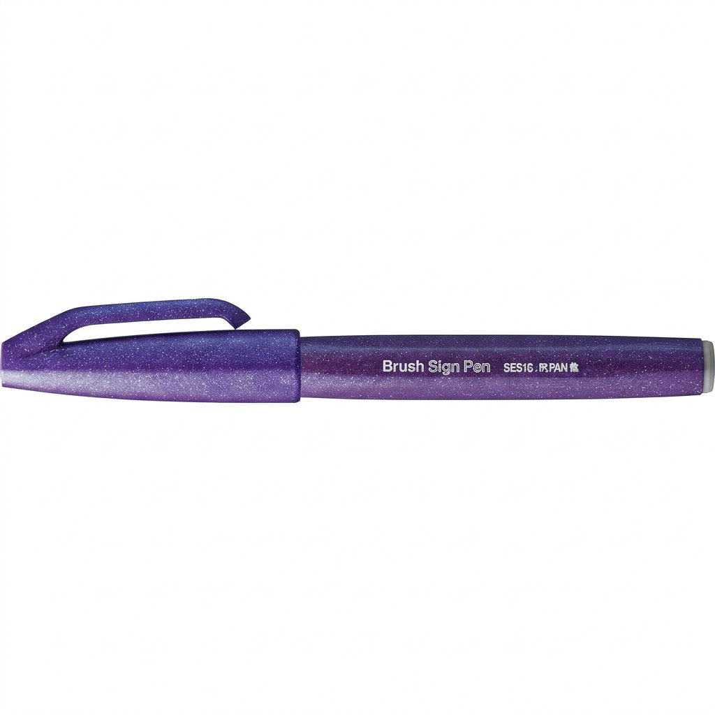Carioca Pentel Brush Sign Pen, varf flexibil, violet