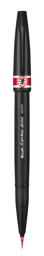 Pensula Pentel Brush Sing Pen Artist SESF30C, ultra fina, rosu