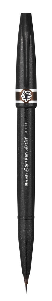Pensula Pentel Brush Sing Pen Artist SESF30C, ultra fina, maro