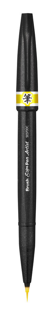 Pensula Pentel Brush Sing Pen Artist SESF30C, ultra fina, galben