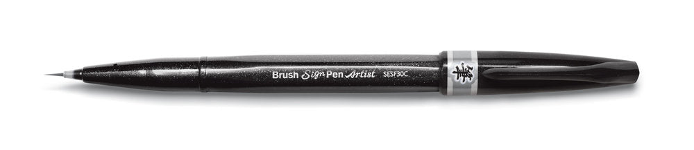 Pensula Pentel Brush Sing Pen Artist SESF30C, ultra fina, gri