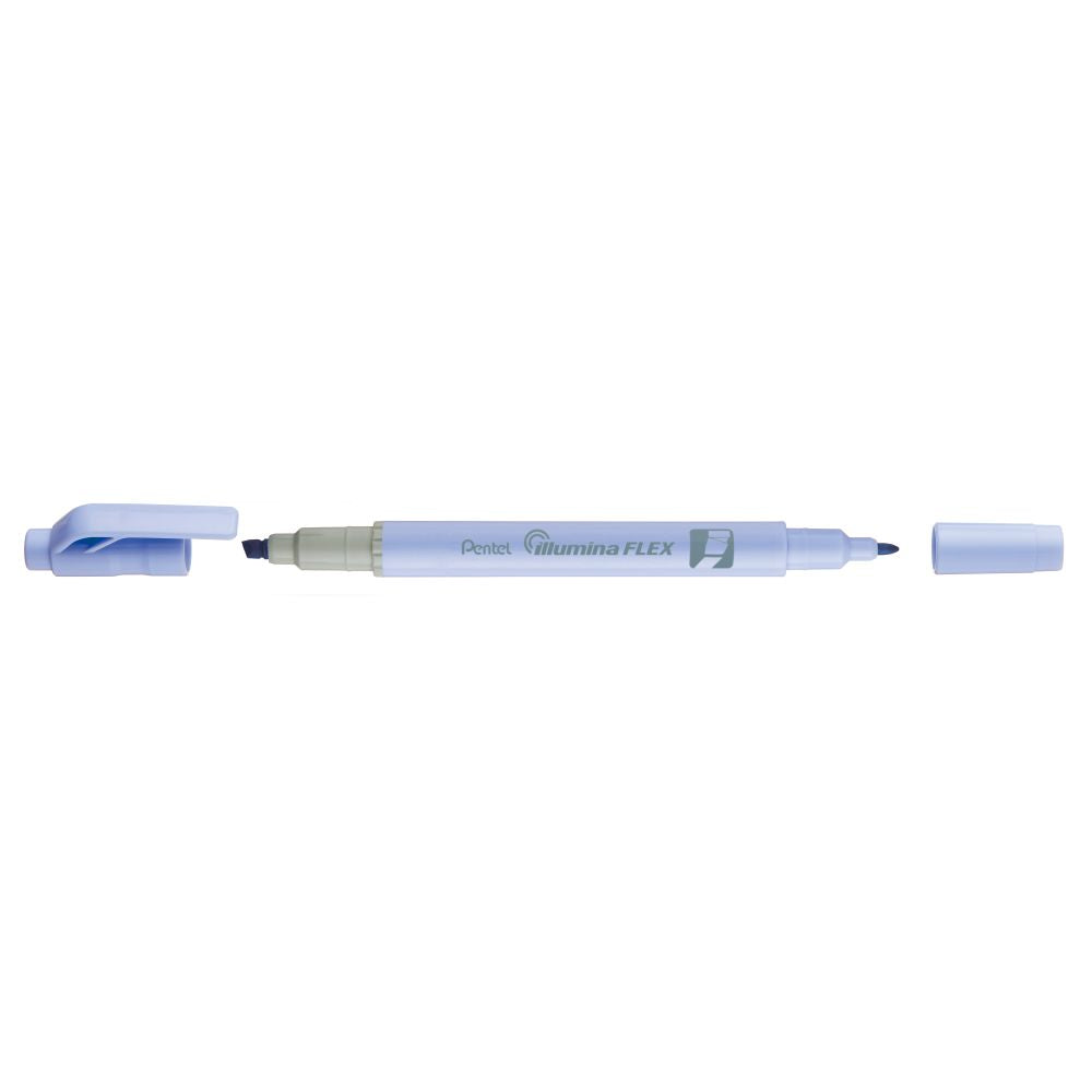Textmarker Pentel illumina Flex, 2 varfuri, tesit, rotund, 1-3.5 mm, albastru