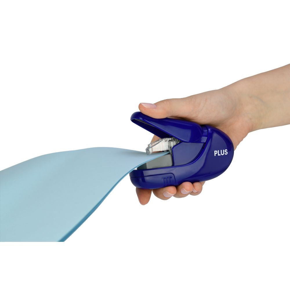 Capsator fara capse Plus SL-106, capacitate 5 coli, albastru