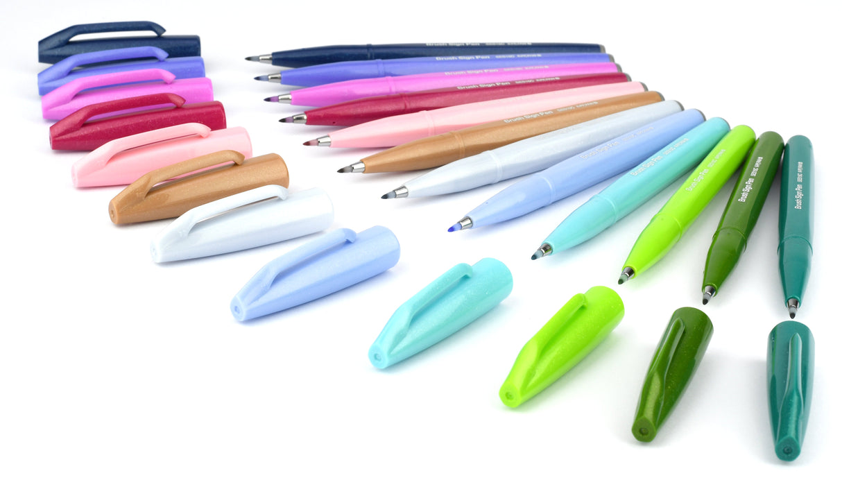 Carioca Pentel Brush Sign Pen, varf flexibil, gri