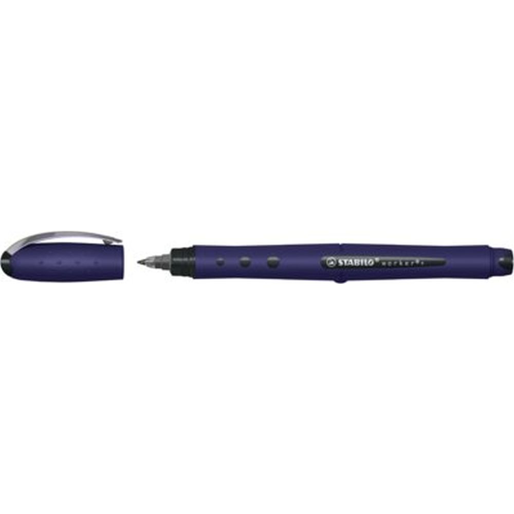 Roller Stabilo worker+NatureCOLORS Wildflower, 0.5 mm, corp prussian blue, culoare de scriere albastru
