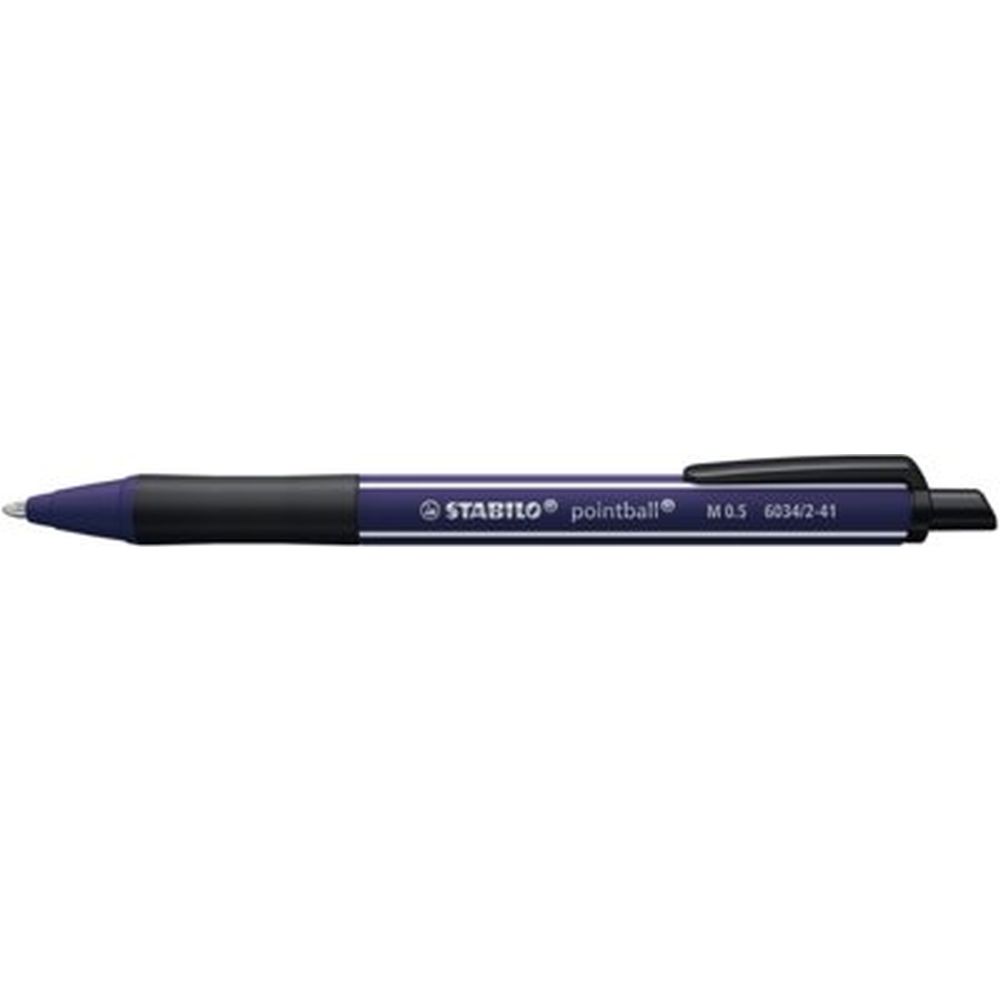 Pix cu mecanism Stabilo Pointball NatureCOLORS Wildflowers, 0.5 mm, corp prussian blue, mina albastra