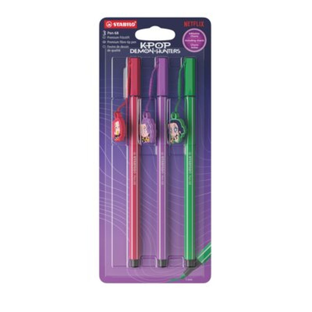 Carioca Stabilo Pen 68 K-Pop Demon Hunters, Huntrix, 1 mm, 3 bucati /set