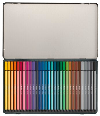 Carioca Stabilo Pen 68, 1 mm, 30 culori / set, cutie metalica